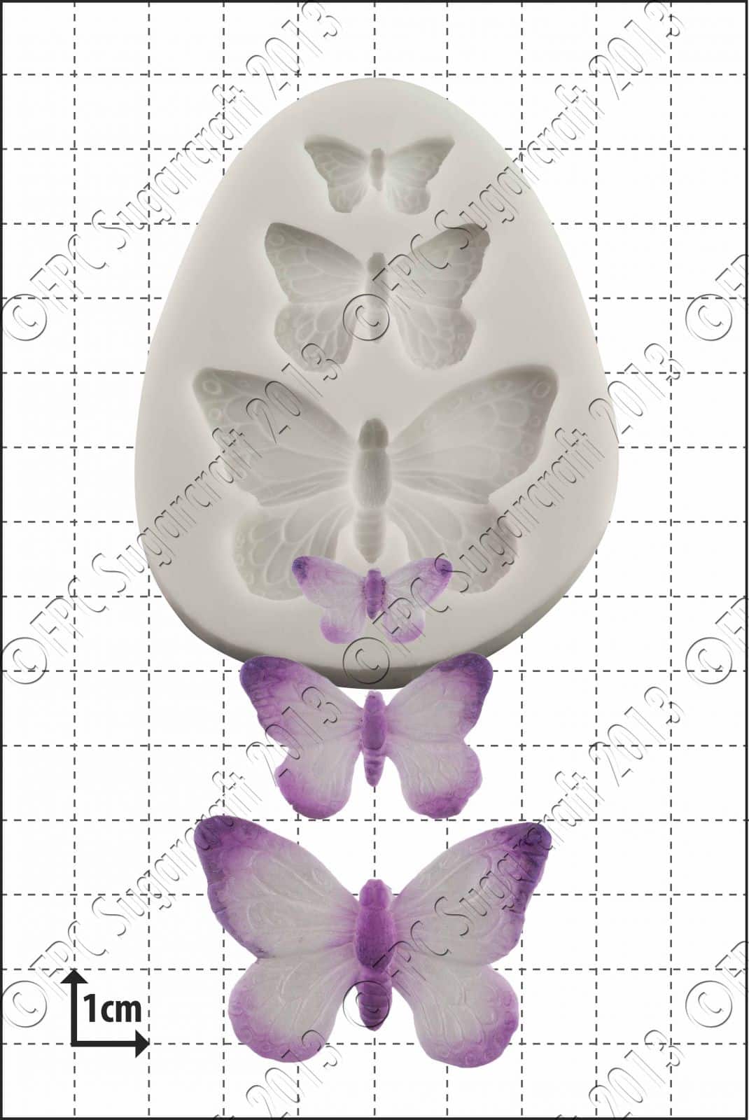 Sugarcraft mould - Butterfly Trio B025