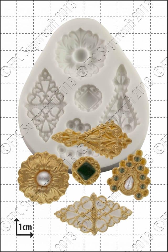 Sugarcraft mould - Filigree Brooches C127