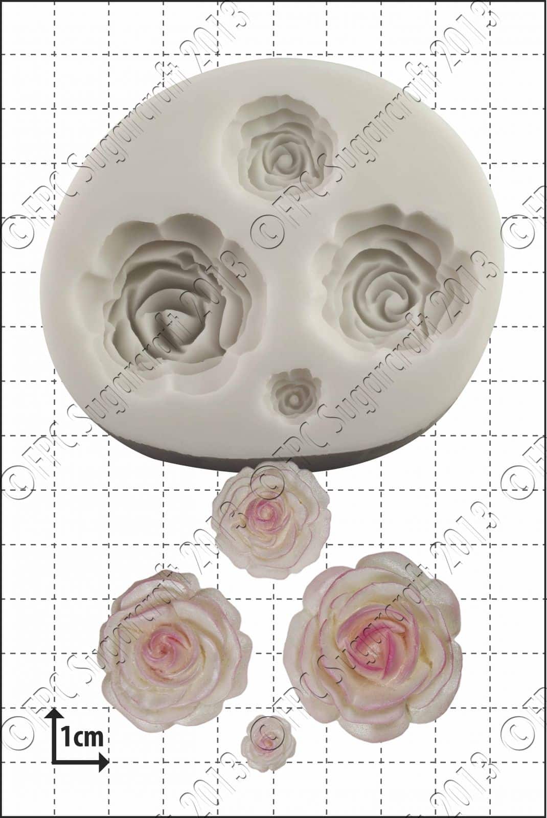 Sugarcraft mould - Multi Rose B022